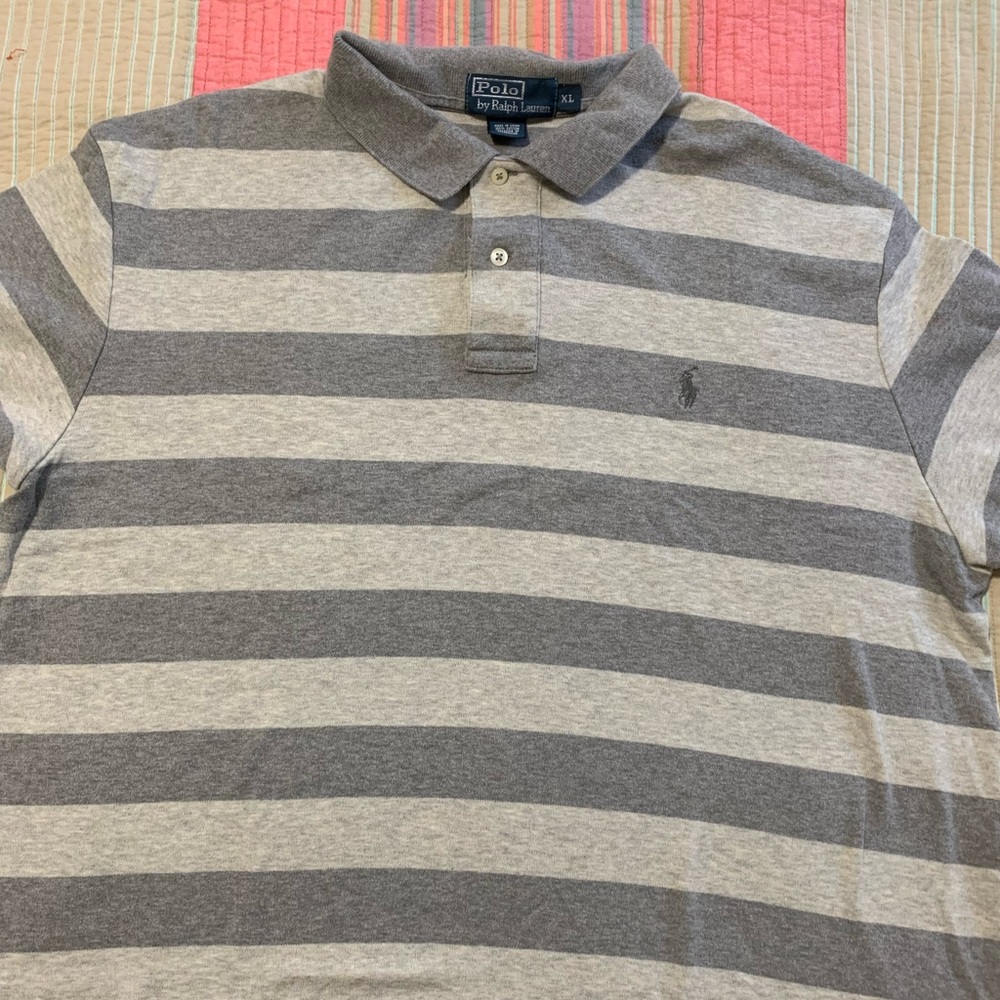 Mens Polo Ralph Lauren light/dark gray polo style shirt XL